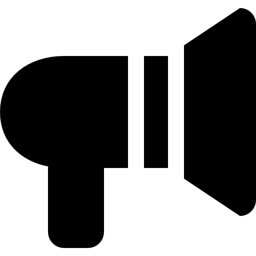 Megaphone black amplification audio tool symbol